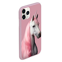 Чехол iPhone 11 Pro матовый Единорог розовая грива, цвет: 3D-розовый — фото 2