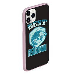 Чехол iPhone 11 Pro матовый Любитель карповой ловли, цвет: 3D-розовый — фото 2