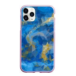 Чехол iPhone 11 Pro матовый Blue style, цвет: 3D-розовый