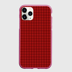 Чехол iPhone 11 Pro матовый Мелкая красная клетка, цвет: 3D-малиновый