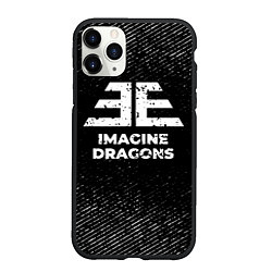 Чехол iPhone 11 Pro матовый Imagine Dragons с потертостями на темном фоне