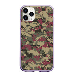 Чехол iPhone 11 Pro матовый Красно - зеленый камуфляж