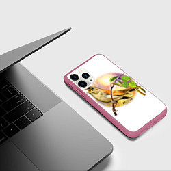 Чехол iPhone 11 Pro матовый Соловей, цвет: 3D-малиновый — фото 2