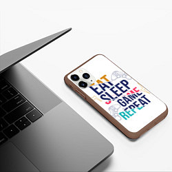 Чехол iPhone 11 Pro матовый Game quote, цвет: 3D-коричневый — фото 2