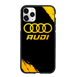 Чехол iPhone 11 Pro матовый Audi - gold gradient