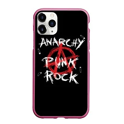 Чехол iPhone 11 Pro матовый Анархия - панк рок, цвет: 3D-малиновый