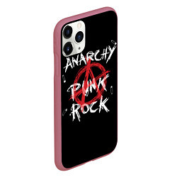 Чехол iPhone 11 Pro матовый Анархия - панк рок, цвет: 3D-малиновый — фото 2