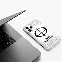 Чехол iPhone 11 Pro матовый Ozzy Osbourne с потертостями на светлом фоне, цвет: 3D-белый — фото 2