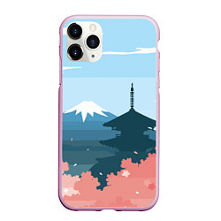 Чехол iPhone 11 Pro матовый Вид на Фудзияму - Япония, цвет: 3D-розовый