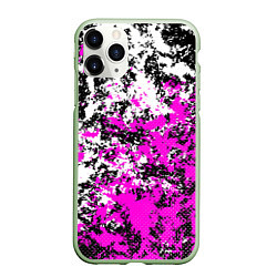 Чехол iPhone 11 Pro матовый Розово белая краска, цвет: 3D-салатовый