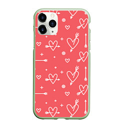 Чехол iPhone 11 Pro матовый Love is love, цвет: 3D-салатовый