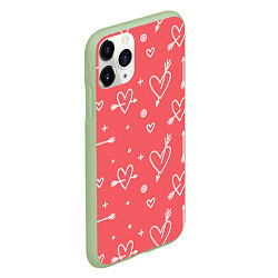 Чехол iPhone 11 Pro матовый Love is love, цвет: 3D-салатовый — фото 2