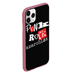 Чехол iPhone 11 Pro матовый Панк-рок анархист, цвет: 3D-малиновый — фото 2