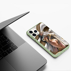 Чехол iPhone 11 Pro матовый Девушка с пышными формами, цвет: 3D-салатовый — фото 2