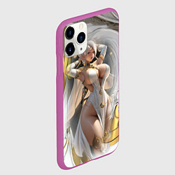 Чехол iPhone 11 Pro матовый Девушка с аппетитными формами в золотом, цвет: 3D-фиолетовый — фото 2