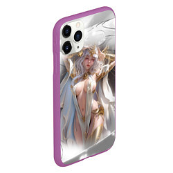 Чехол iPhone 11 Pro матовый Аниме девушка в откровенном костюме, цвет: 3D-фиолетовый — фото 2