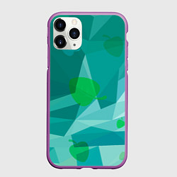 Чехол iPhone 11 Pro матовый Листочки и треугольники