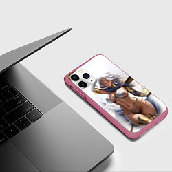 Чехол iPhone 11 Pro матовый Девушка с пышными формами аниме, цвет: 3D-малиновый — фото 2
