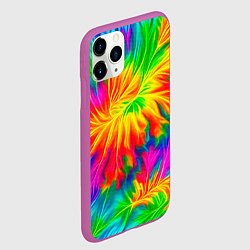 Чехол iPhone 11 Pro матовый Тай-дай кислотные краски, цвет: 3D-фиолетовый — фото 2