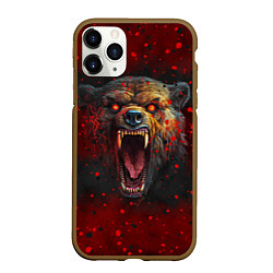 Чехол iPhone 11 Pro матовый Злой медведь, цвет: 3D-коричневый
