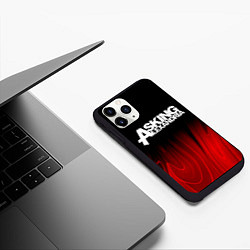 Чехол iPhone 11 Pro матовый Asking Alexandria red plasma, цвет: 3D-черный — фото 2