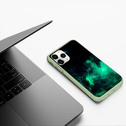 Чехол iPhone 11 Pro матовый Зелёная галактика Midjourney, цвет: 3D-салатовый — фото 2