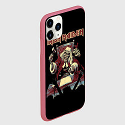 Чехол iPhone 11 Pro матовый Iron Maiden - судья, цвет: 3D-малиновый — фото 2
