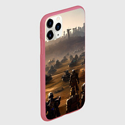Чехол iPhone 11 Pro матовый Киберпанк: война будущего, цвет: 3D-малиновый — фото 2