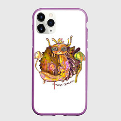 Чехол iPhone 11 Pro матовый Бульбус грибной, цвет: 3D-фиолетовый