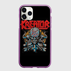 Чехол iPhone 11 Pro матовый Kreator - трэш-метал, цвет: 3D-фиолетовый