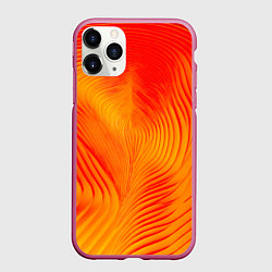 Чехол iPhone 11 Pro матовый Фантазия в красном и желтом, цвет: 3D-малиновый