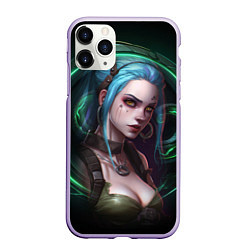 Чехол iPhone 11 Pro матовый Jinx art Arcane League of Legends, цвет: 3D-светло-сиреневый