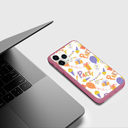 Чехол iPhone 11 Pro матовый Party style, цвет: 3D-малиновый — фото 2