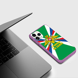 Чехол iPhone 11 Pro матовый ПВ - граница на замке, цвет: 3D-фиолетовый — фото 2