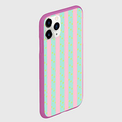 Чехол iPhone 11 Pro матовый Полоска в цветочек - костюм Кена из фильма Барби, цвет: 3D-фиолетовый — фото 2