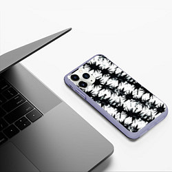 Чехол iPhone 11 Pro матовый Паттерн с колючей проволокой, цвет: 3D-светло-сиреневый — фото 2