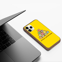 Чехол iPhone 11 Pro матовый Кубики с буквами - играю шрифтами, цвет: 3D-коричневый — фото 2