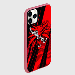 Чехол iPhone 11 Pro матовый Кибер - ведьмак, цвет: 3D-малиновый — фото 2