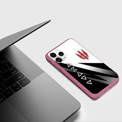 Чехол iPhone 11 Pro матовый The witcher - знаки, цвет: 3D-малиновый — фото 2