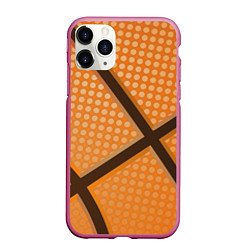 Чехол iPhone 11 Pro матовый Basket ball style, цвет: 3D-малиновый