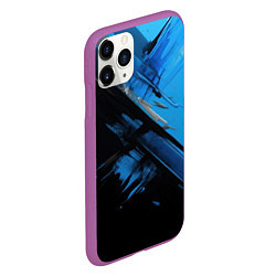 Чехол iPhone 11 Pro матовый Черно-синяя краска, цвет: 3D-фиолетовый — фото 2