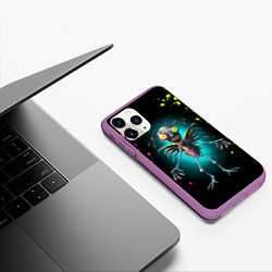 Чехол iPhone 11 Pro матовый Инопланетный чудик, цвет: 3D-фиолетовый — фото 2