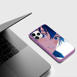 Чехол iPhone 11 Pro матовый Синяя тюрьма: Блю Лок, цвет: 3D-фиолетовый — фото 2