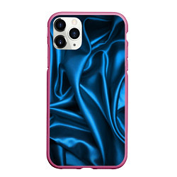 Чехол iPhone 11 Pro матовый Синий шёлк, цвет: 3D-малиновый