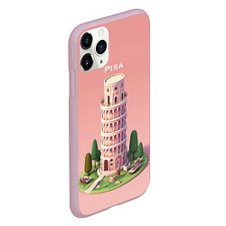 Чехол iPhone 11 Pro матовый Pisa Isometric, цвет: 3D-розовый — фото 2