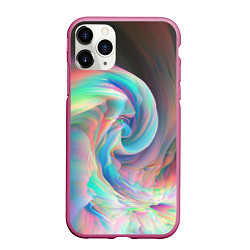 Чехол iPhone 11 Pro матовый Закрученный паттерн, цвет: 3D-малиновый