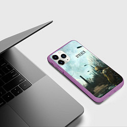 Чехол iPhone 11 Pro матовый Stalker одиночка на дороге, цвет: 3D-фиолетовый — фото 2