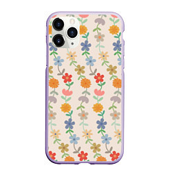 Чехол iPhone 11 Pro матовый Flowers life, цвет: 3D-светло-сиреневый