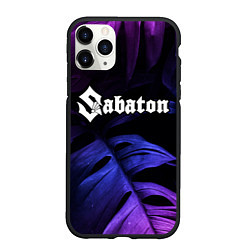 Чехол iPhone 11 Pro матовый Sabaton neon monstera