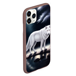 Чехол iPhone 11 Pro матовый Белый волк в лесу, цвет: 3D-коричневый — фото 2